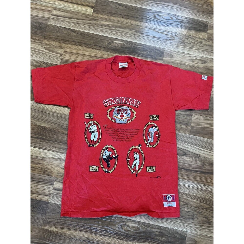 1991 Vintage Cincinnati Reds Nutmeg MLB Baseball T Shirt Red Adult Large